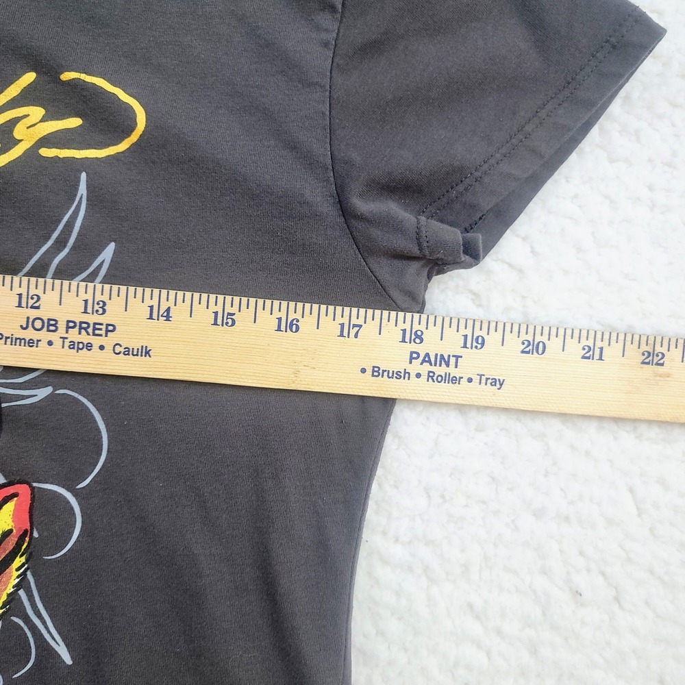 Ed Hardy Tiger Tattoo Graphic T-Shirt Womens XL Black Short Sleeve Grunge - Picture 4 of 7